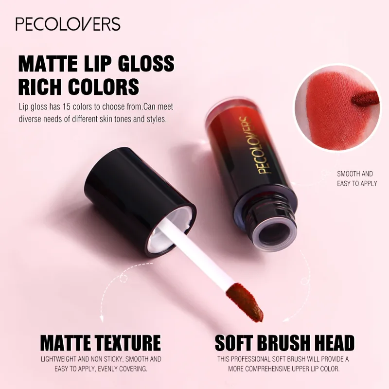 Πολλαπλών χρωμάτων Matte Velvet Lip Gloss Αδιάβροχο Αντικολλητικό Κύπελλο λείο κραγιόν για εφαρμογή υψηλής απόδοσης χρωμάτων