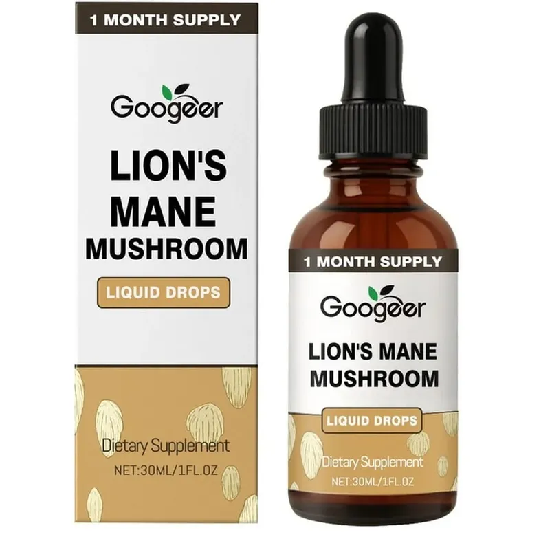 נוזל פטריות רעמת Googeer Lion's מפיל זיכרון ותמיכת מיקוד לבהירות קוגניטיבית זריזות נפשית ללא אלכוהול 30 ML