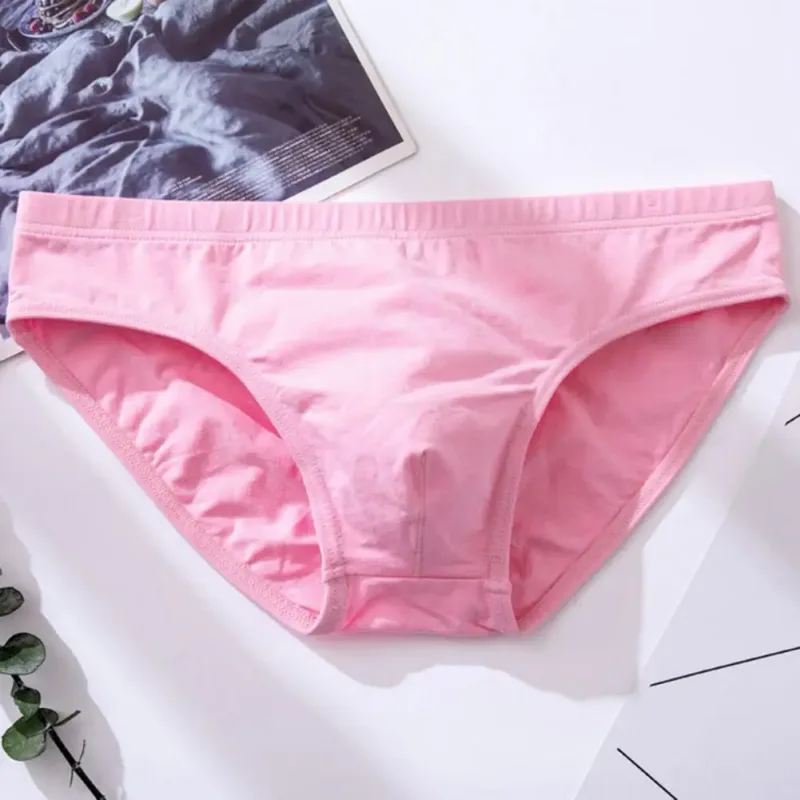 Cotton Briefs Adult Man Briefs Stretchy Breathable Solid Color Male Underwear Low Waist Cotton Underpants Plus Size Men Cotto