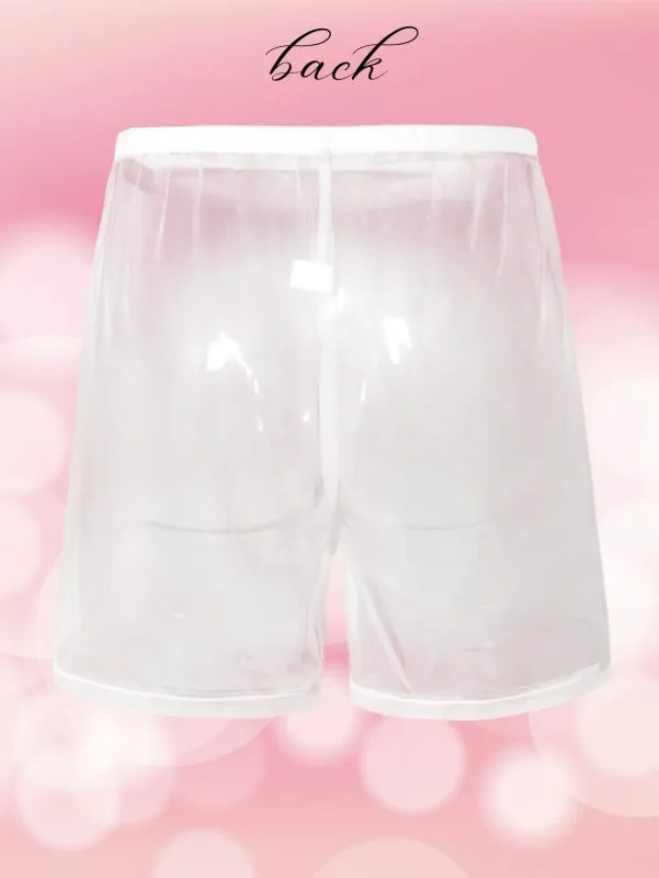 1Pc Sexy Sheer Mesh Men Underwear Fashionable Soft Transparent Home Loose Fit Boxing Pants Sleep Shorts Sleepwear Pajama Pants