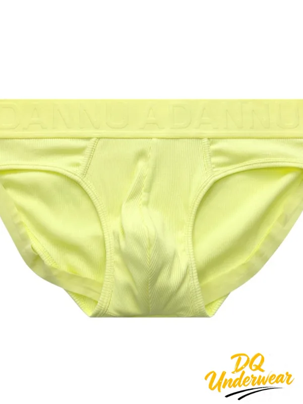 1PCS Solid Color Ribbed Male Briefs ADANNU Embossed Logo Elastic Waist Stretch Comfort Daily Bikini Underpants AD759