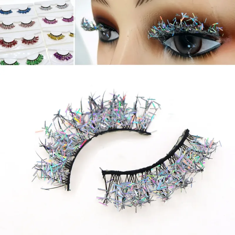 White Eyelashes Cosplay smink Natural Long Cross Strip műszempillák