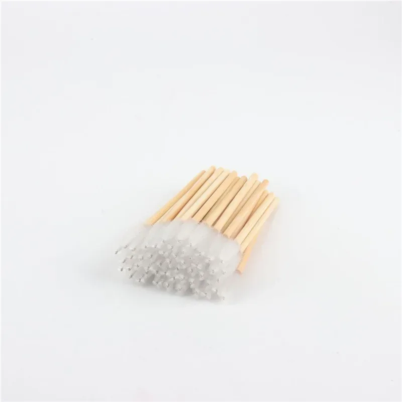 50pcs Bamboo Stick Disposable Flocked Lip Brushes Portable Lip Gloss Applicator Wands Lipstick Makeup Lash Tattoo Beauty Tools