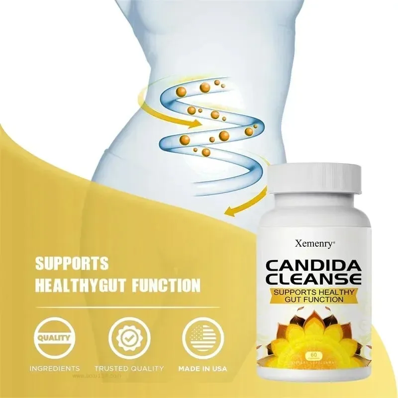 Candida Cleanse - Intestinal and Colon Support Cleansing & Detoxification Improves Digestion Enhances Nutrient AbsorptionSupp