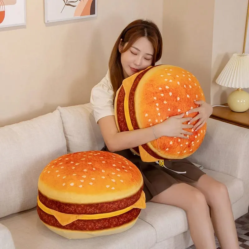 Bagong Creative Burger Plush Toy Soft Padded Plush Cushion Cute Hamburger Pillow Sofa Chair Cushion Boys Girls Kids Birthday Gift