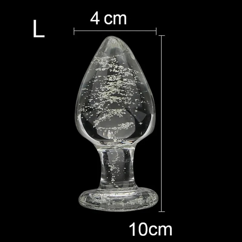 28-40mm Luminous Butt Plug Glass Anal Beads For Women Dildos Female Masturbator Sex Toys Adult Men Couple Games Erotic Products