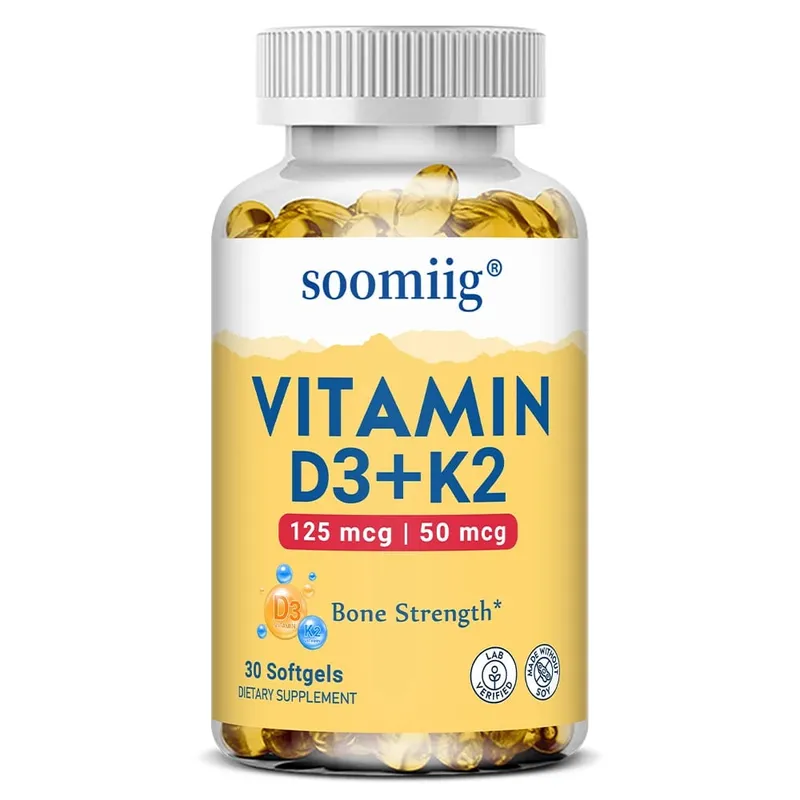 Vitamine D3 K2 - Supplement voor botgezondheid en immuunondersteuning - met 5000 IE vitamine D en 50 mcg vitamine K2 sojavrij