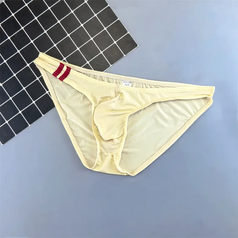 Mens Sexy Ice Silk Underwear Briefs Ultra Thin Seamless Panties Quick Dry Breathable Lingerie Male Comfortable Plus Size Panty