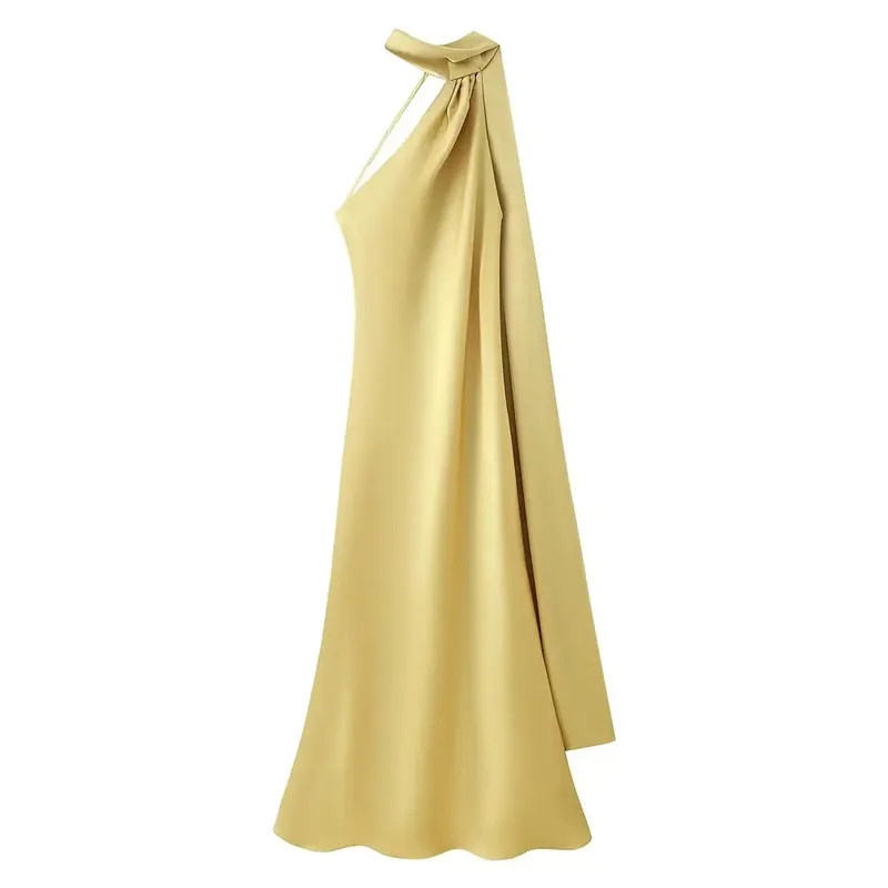 High Street Women Σέξι Κομψό Μακρύ Φόρεμα Γυναικεία Μόδα Πράσινο Σατέν Πάρτι Maxi Vestidos