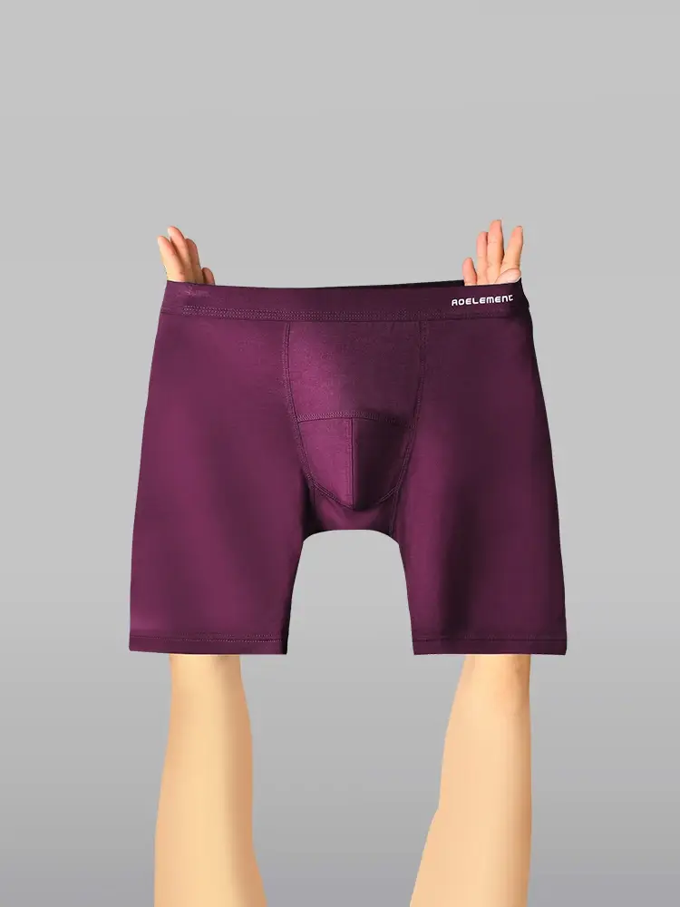 Caleçon de sport anti-usure pour hommes, sous-vêtement extensible, cinq quarts, boxer Modal, boxer long de course à séchage rapide