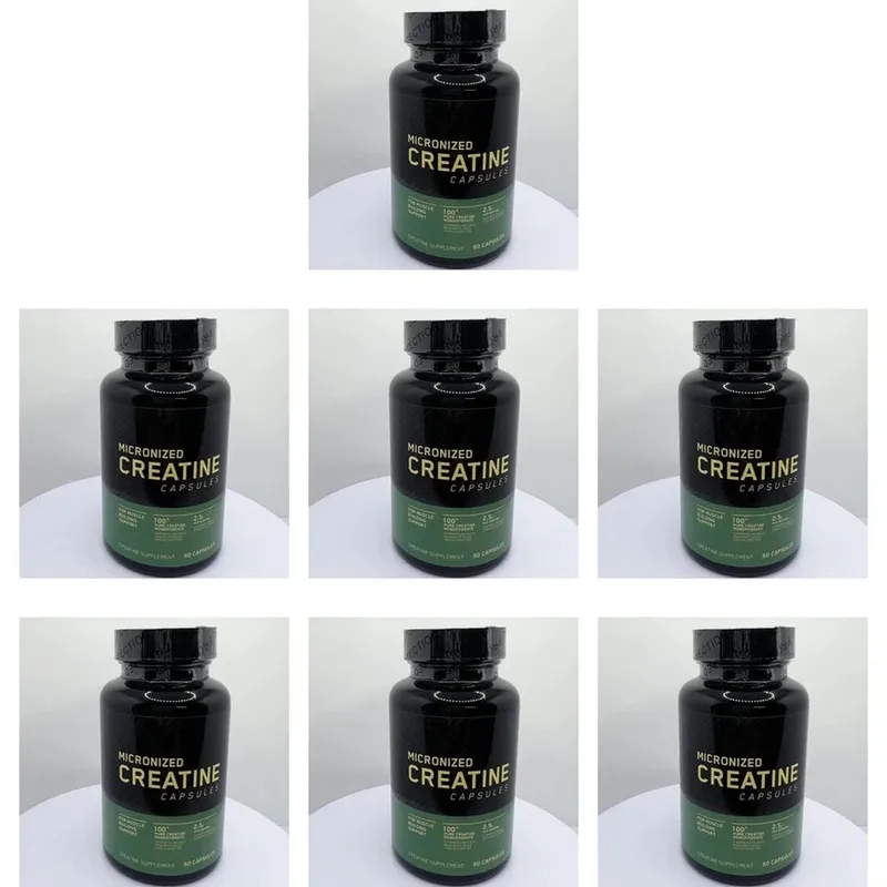 Micronized Creatine Capsules 100% Pure Creatine Monohydrate Muscle Building Support for Adults Sports Per Container 60 Capsules