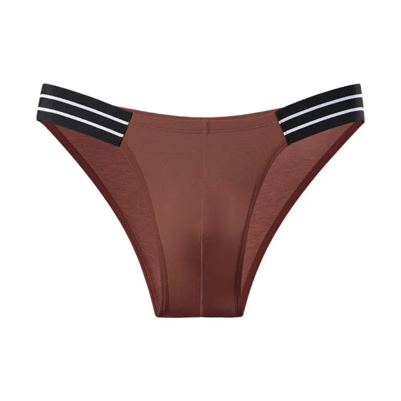 Lingerie Men's Triangle Panties Mid Waist Breathable Men Thin Briefs Stripe Large Size Underwear for Men Four Seasons