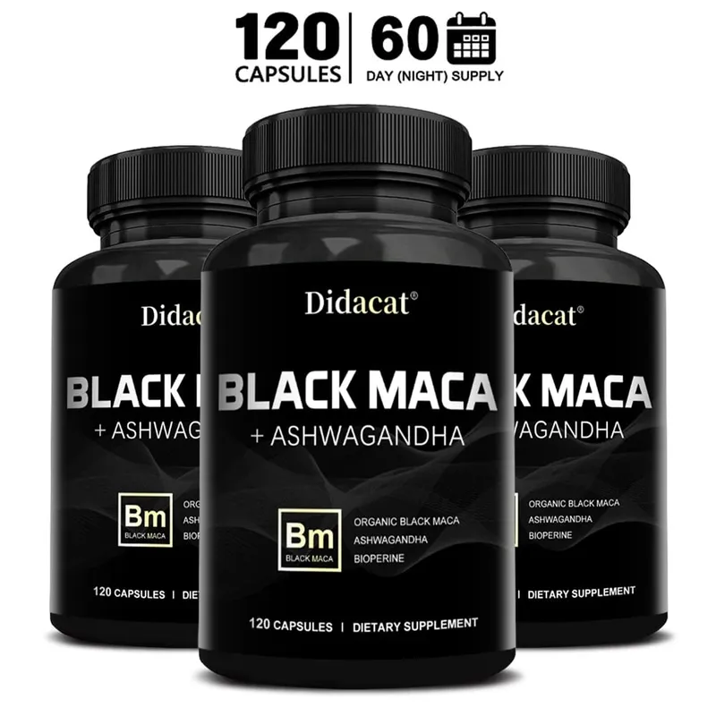 Organic Black Maca + Ashwagandha - Κάψουλες Black Maca υψηλής συγκέντρωσης για άνδρες που υποστηρίζουν την αντοχή και τη ζωτικότητα