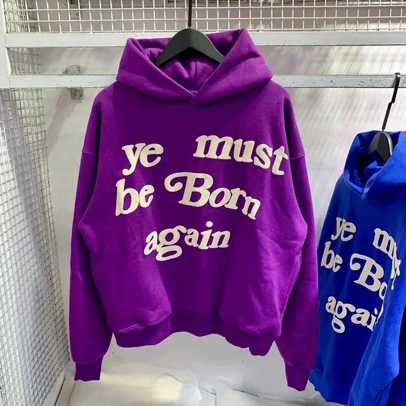 23FW Classic Foam Logo Ye Must Be Born Again Hoodie Heren Dames Beste kwaliteit Oversize Kanye West CPFM.XYZ Sweatshirts Veelkleurig
