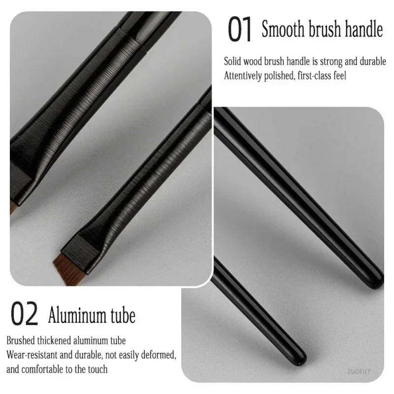 Kuas Rias untuk Wanita Kuas Kontur Alis Pisau Halus Datar Kuas Eyeliner Alat Kecantikan Kosmetik Alis Liner Profesional