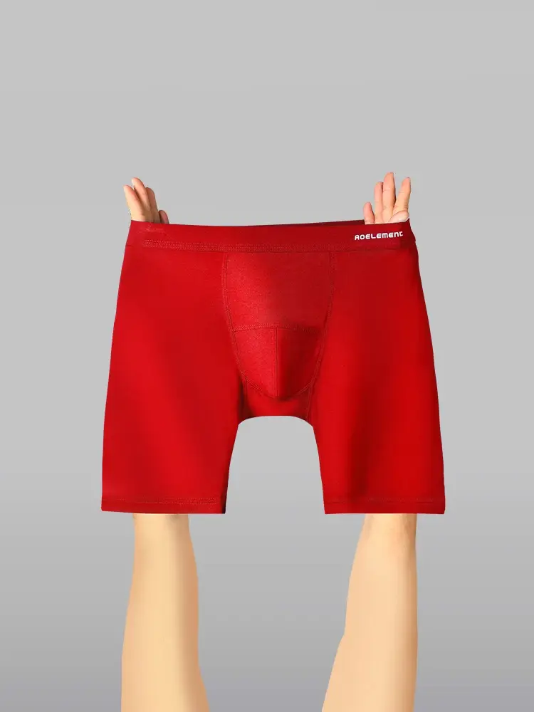 Caleçon de sport anti-usure pour hommes, sous-vêtement extensible, cinq quarts, boxer Modal, boxer long de course à séchage rapide