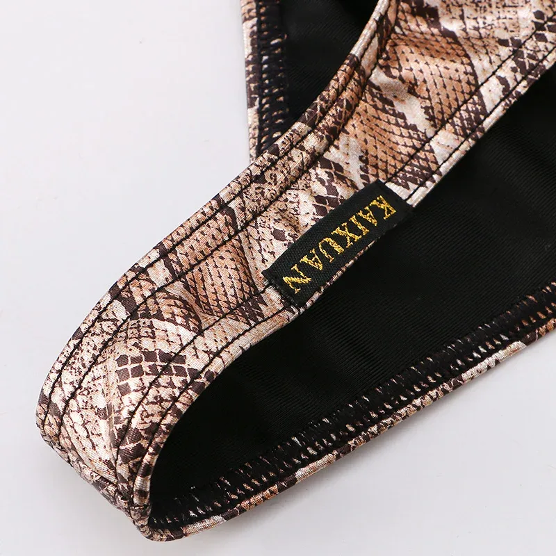 Mens Snake Skin Patterned Briefs with Sexy Bulge Pouch Bikini Underwear Comfortable Underpants by WANGJIANG Brand