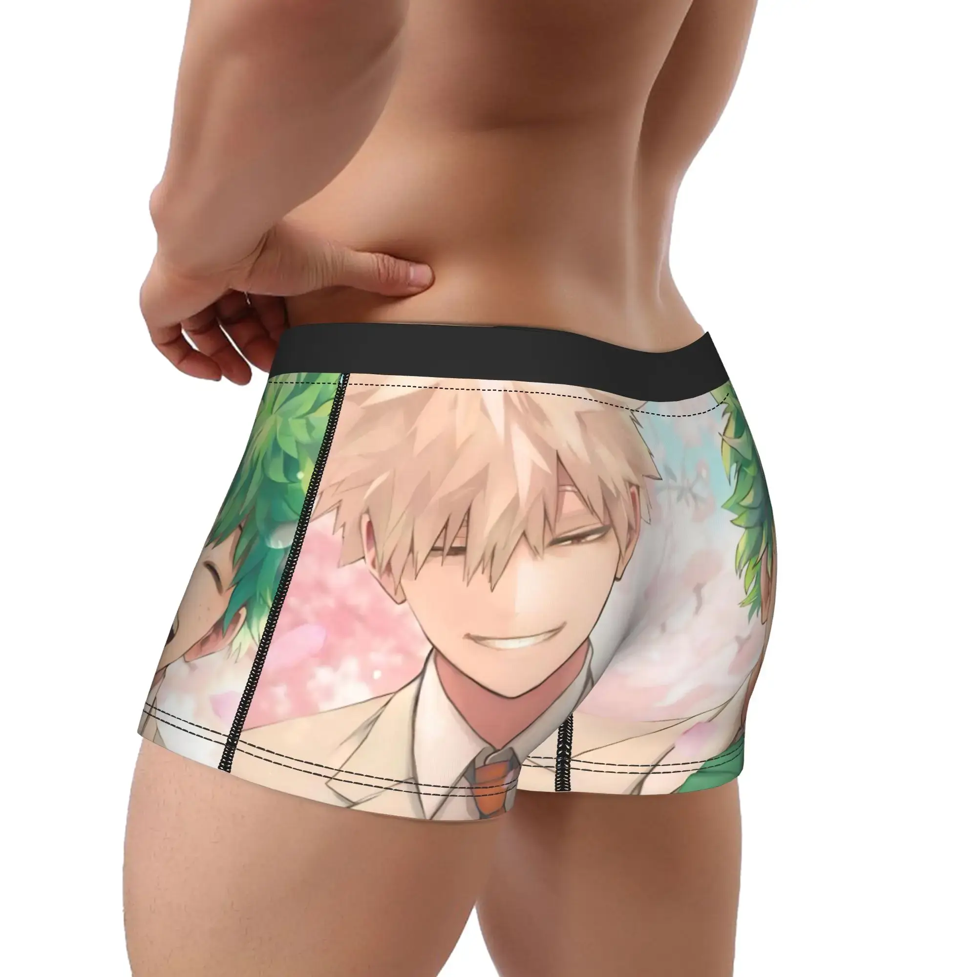 Men My Hero Academia Anime Long Underwear Deku Bakugo Fashion Boxer Briefs Shorts Panties Male Soft Underpants Plus Size