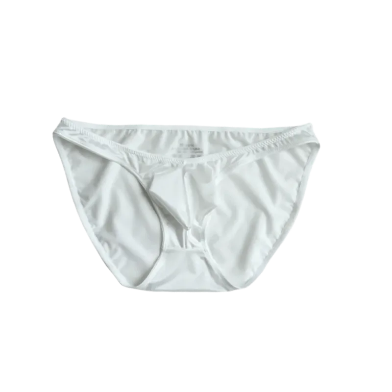 Comfortable Low Waist Men's U-Pouch Underwear Breathable Seamless Satin Silk Briefs Narrow Belt Lingerie Ice Silk Panties Sports