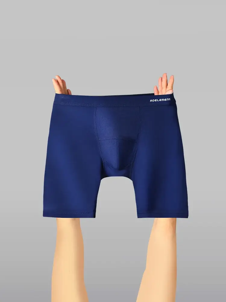 Caleçon de sport anti-usure pour hommes, sous-vêtement extensible, cinq quarts, boxer Modal, boxer long de course à séchage rapide