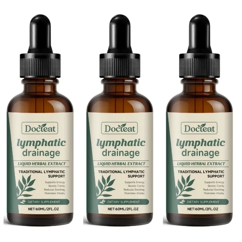Lymphatic Drainage Drops 60ml Help Bloat Relief Immune System Health Extract with Cleavers Red Clover Stillingia Prickly Ash
