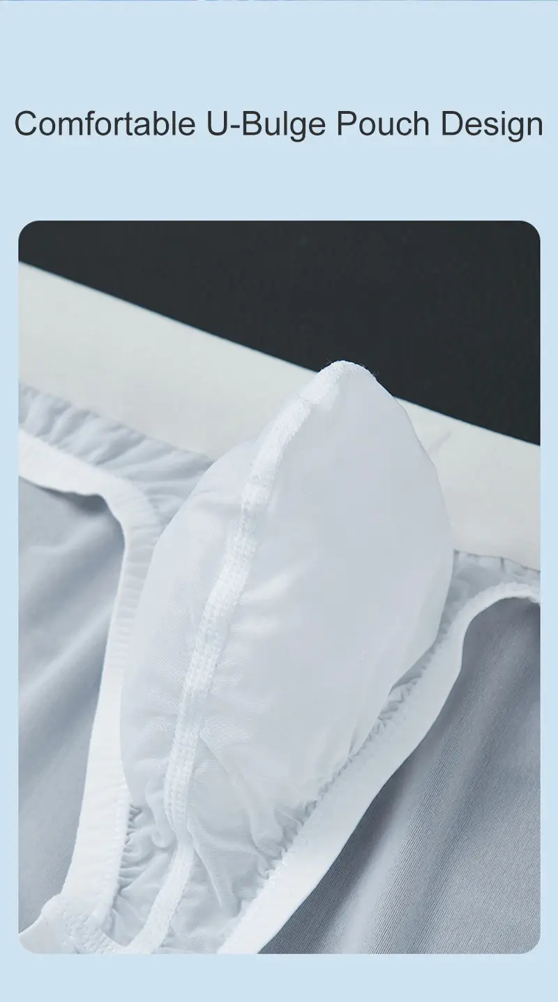 Ice Silk Ultra-thin Men Underwear Seamless Transparent Quick Drying Briefs Sexy U Bulge Pouch Triangle Underpants Erotic Panties