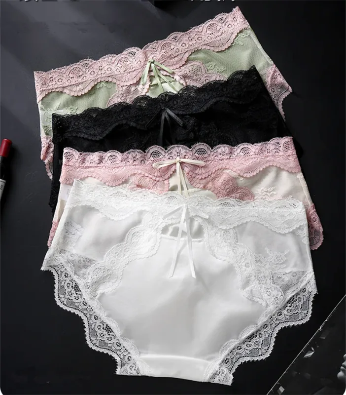 adults 18 plus Satin Sexy men's underwea lace 3D pocket cuecas masculino bow calzoncillos hombre elasticity sexys shopping tøy