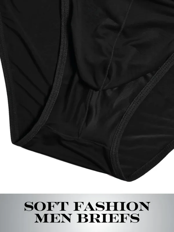 1pc Men's Sexy Semi-sheer Briefs - Ice Cold Fabric Printed Waistband Breathable Sweat-Wicking Soft Casual Daily Men Underwear