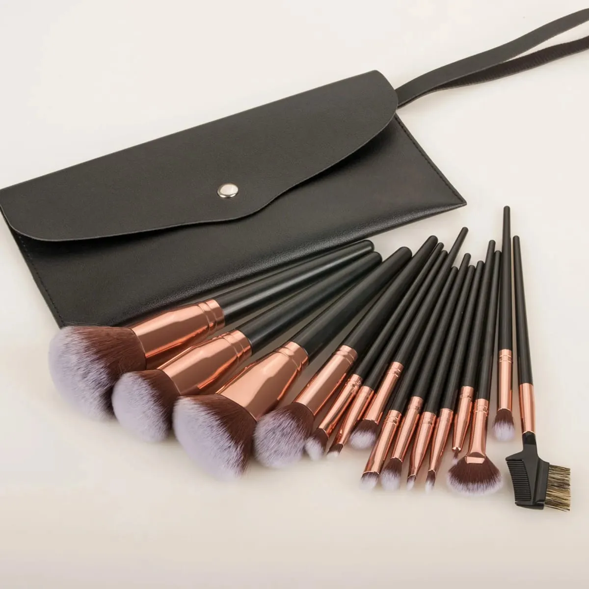 15 Stuks Make-Up Kwasten Set Met Opbergtas Zachte Haren Gezicht Oogborstel Kit Voor Foundation Blush Oogschaduw Wenkbrauw Cosmetische gereedschap