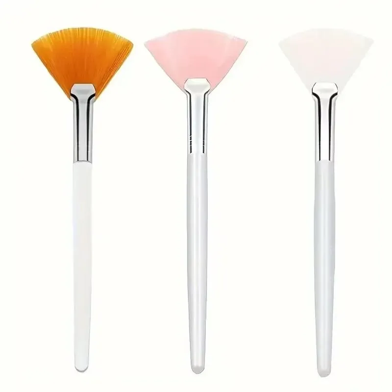 3/6/12pcs Praktikal na Facial Brushes Fan Shape Brush Flat Head Face Mask Applicator Soft Portable Mask Brushes Mga Cosmetic Tool — image 10