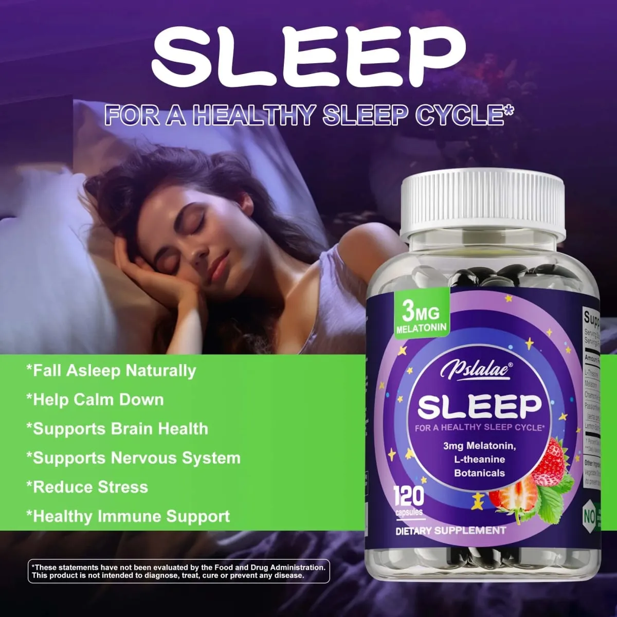 Sleep Supplements - Relieve Stress Improve Insomnia Improve Sleep Quality and Deep Sleep