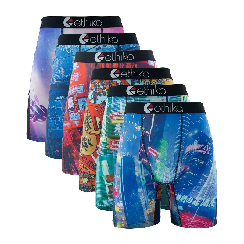 6Pcs Men Underwear Boxers Breathable Mesh Crotch Man Swimming Underpants Plus Size Mens Panties Trunks Men's Boxer Briefs