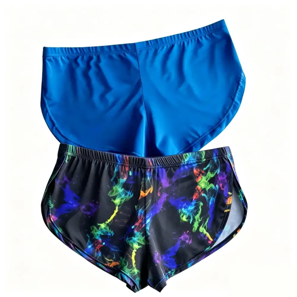 Fashion Unique Men's Smoke Print Split Side Ice Silk Trunks Low Rise Quick Dry Sport Lounge Shorts for Gym Daily Running Wear