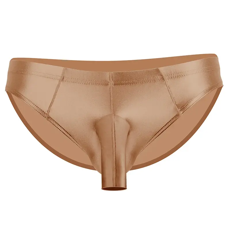High Elastic Bikini Briefs gay Men's glossy underwear open Pouch Panties Men Smooth gay underwear