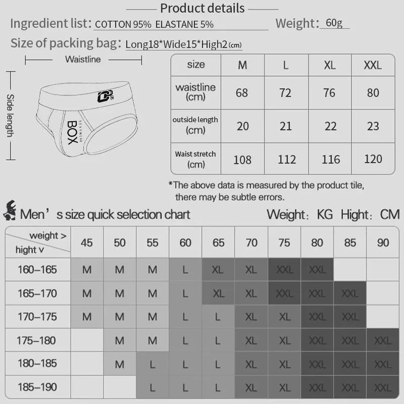 1/2Pcs High Quality Low Waist Sexy Mens Underwear Briefs Letter Print Men's Lingerie Cotton Men's Briefs Bikini Man Underpants