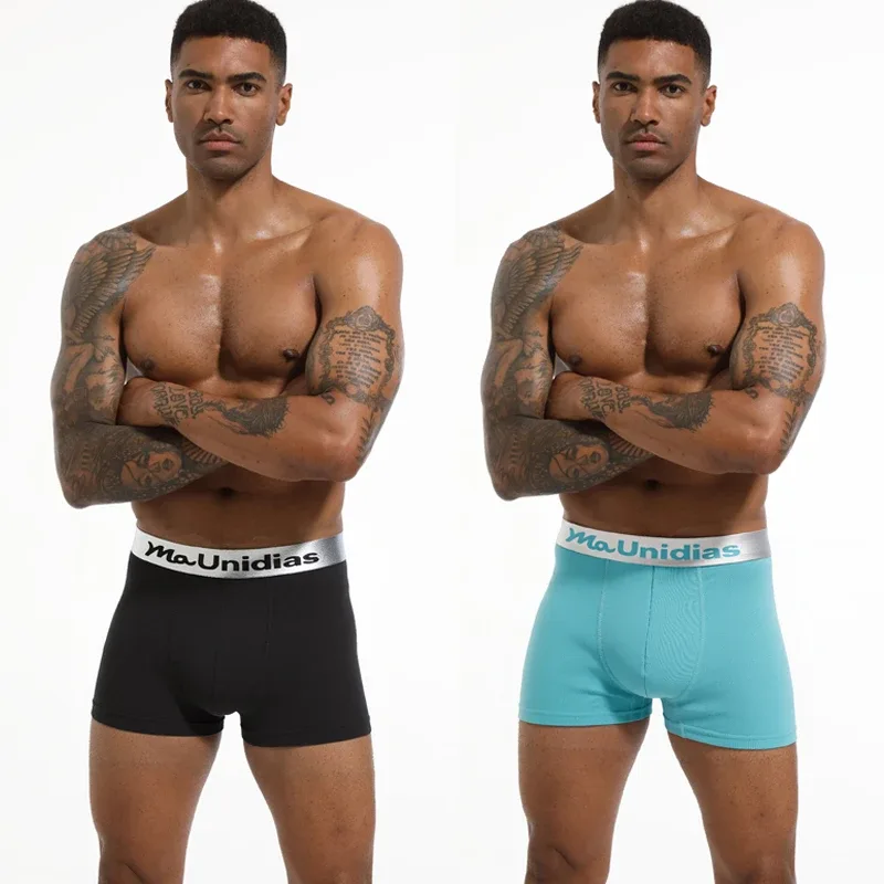 8pcs Bamboo Fiber Boxer Briefs White Men's Panties Letter Waistband Underwear Man Boxers Solid Color Boxershorts Men Underpants