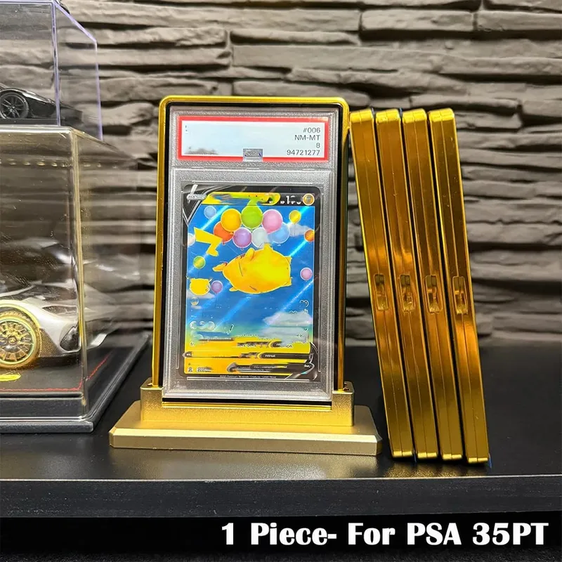 Casing Logam Tempat Pelindung Kartu Perdagangan Aloi Aluminium Warna Gradien Multiwarna untuk Kartu Bertingkat 35PT PSA CGC
