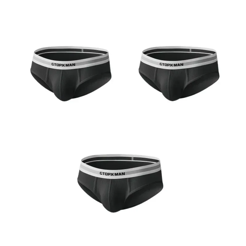 3Pak Sommer Enkeltlags Herreundertøj Lavhøjdede trusser til mænd Elastic Comfort Fit Undertrusser Ropa Interiør Hombre