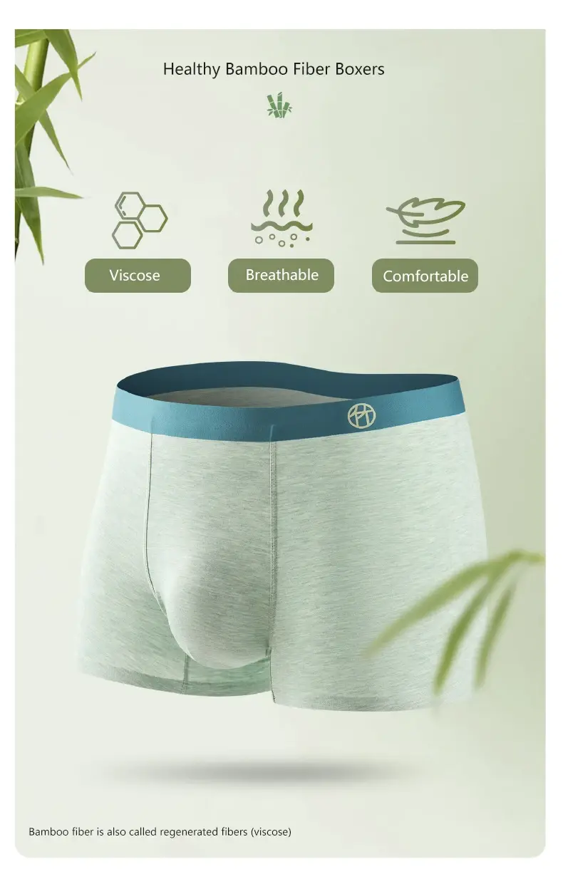 3pcs Bamboo Fiber Man Underwear Comfortable Breathable Men Boxers Regenerated Fibers Underpants L XL XXL 3XL 4XL Man Panties