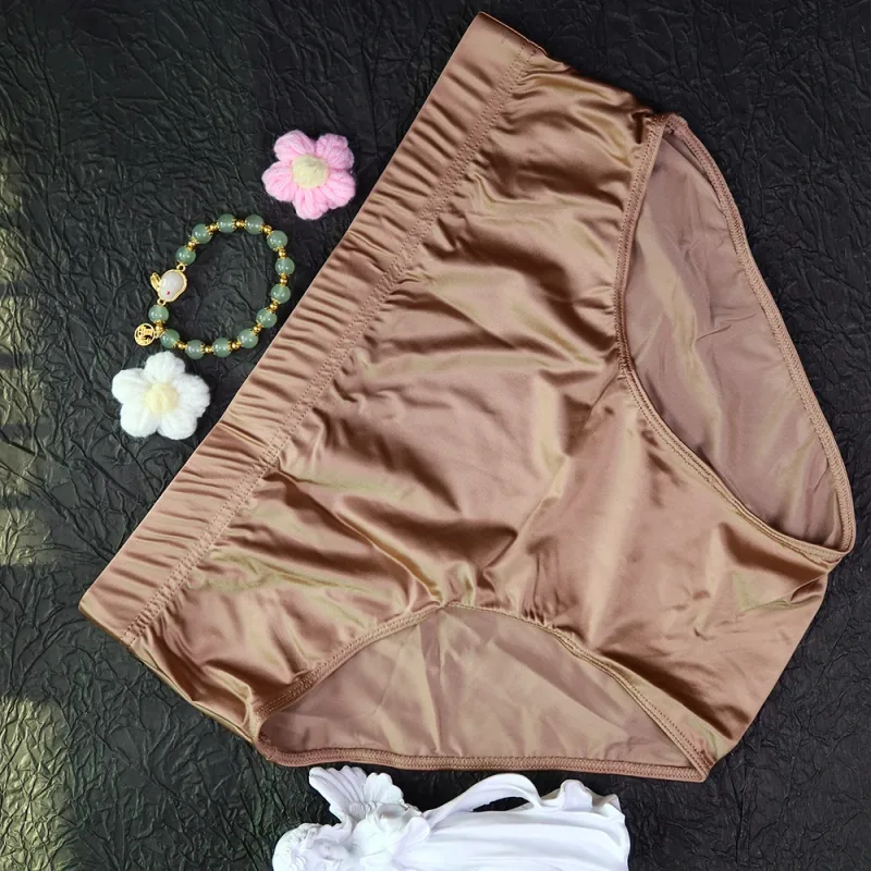 new Mens Briefs Underwear Satin-like Breathable Low-Rise Underpants Male Panties Men's glossy underwear