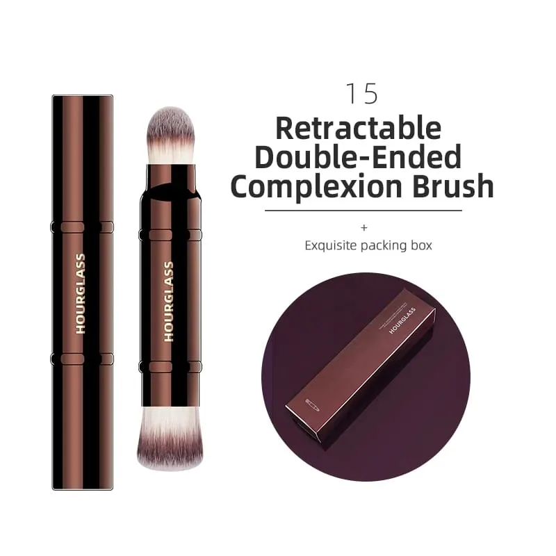 Hourglass Makeup Brush Lahat ng Uri ng Eyeshadow Foundation Concealer Powder Bronzer Blusher Eyeliner Retractable Professional Brushes