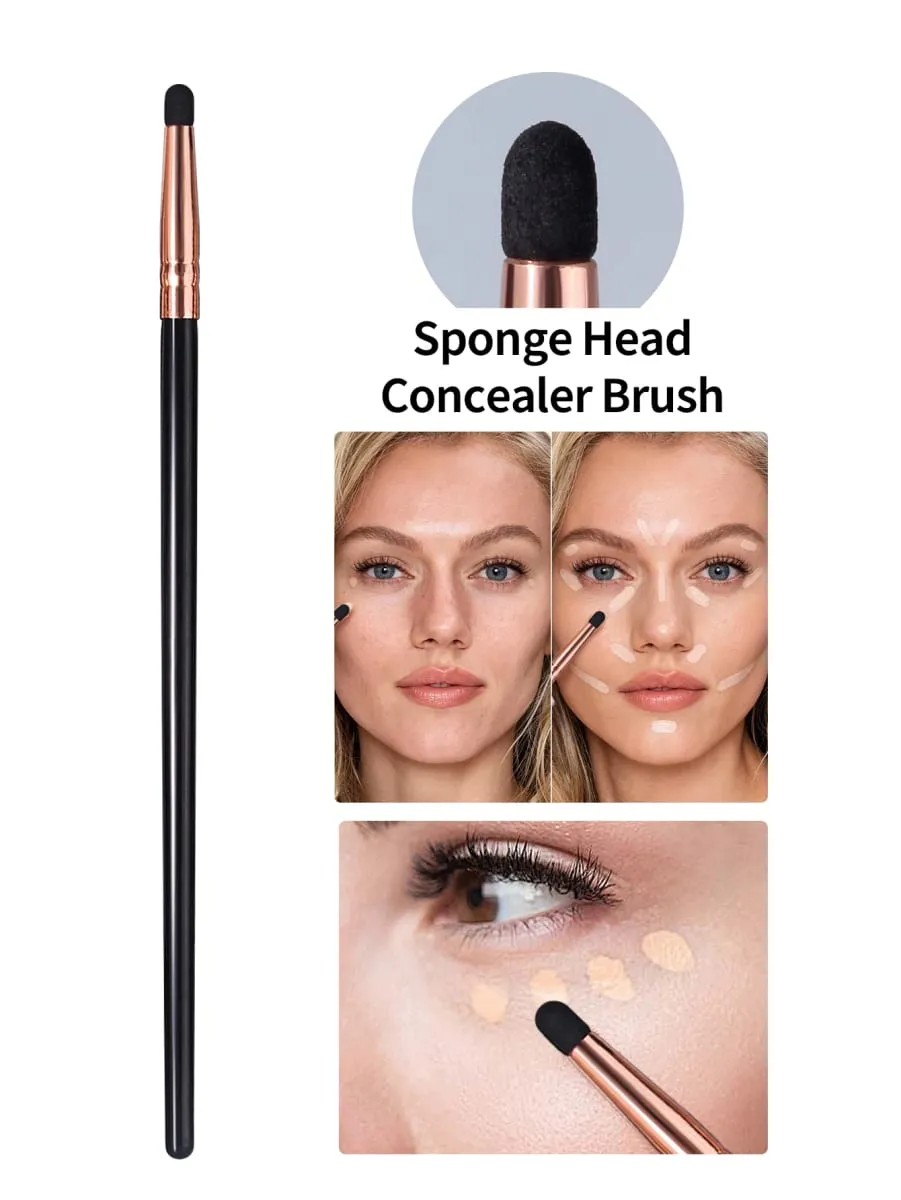 1Pc/6Pcs Sponge Makeup Brush Set Unisex Concealer/Eyeshadow/Tear Trough Brushes para sa Liquid at Cream na Makeup Ideal na Regalo sa Kosmetiko