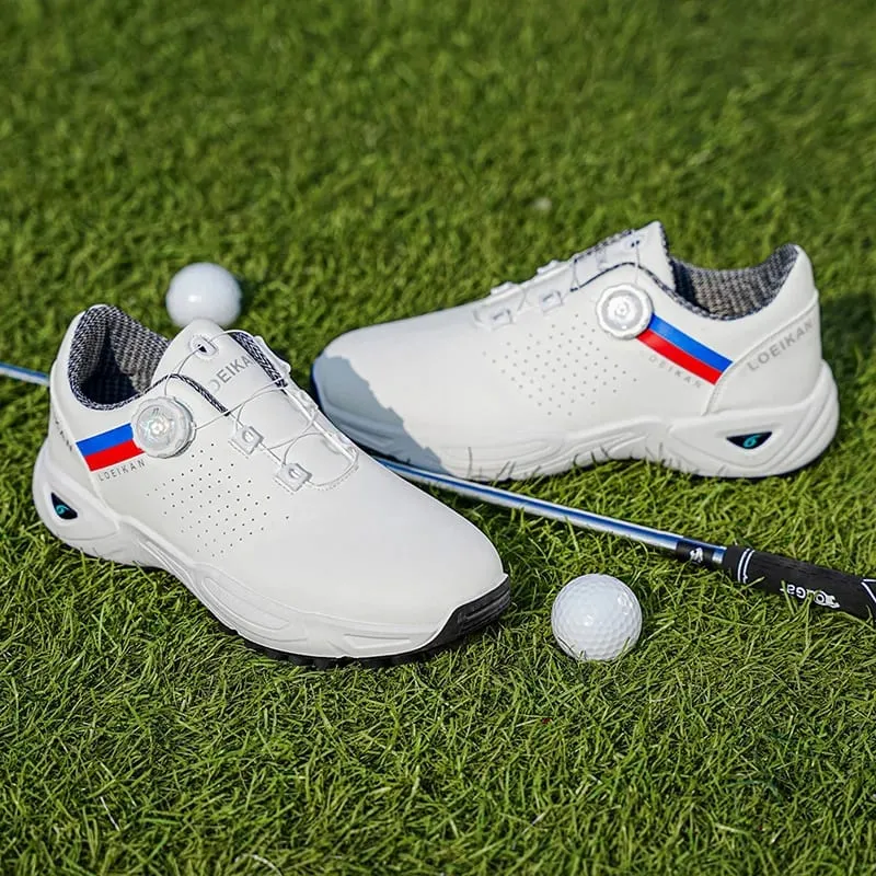 Férfi golfcipő | Gyorsgombos zárás | Csúszásmentes tüske nélküli golfcipő