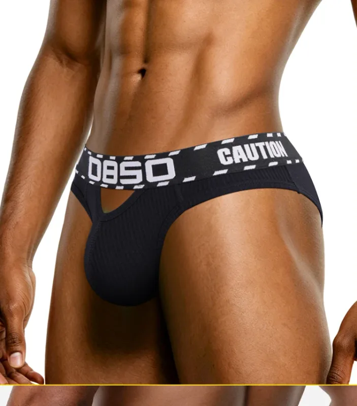 1/3Pcs Cotton Men Underwear Sexy Breathable Bikini Panties Underpants Large Crotch Pouch Mens Briefs with Front and Back Cutouts
