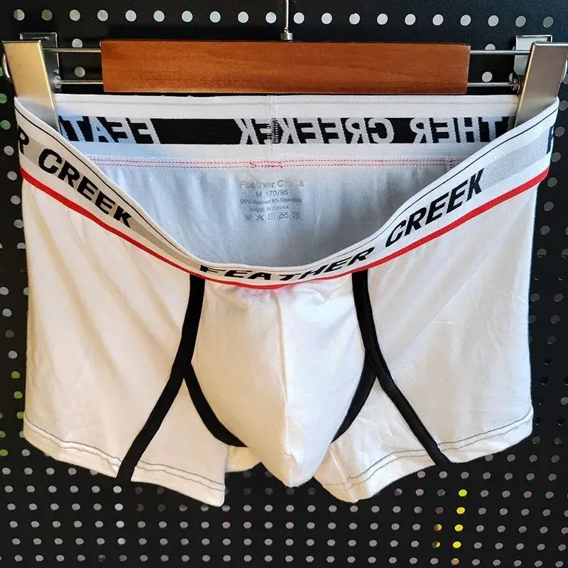 Men's U-shaped Big Pocket Panties Sexy Bulge Enhancing Pouch Underwear Solid Mid Waist Underpant Male Comfortable Boxer Shorts