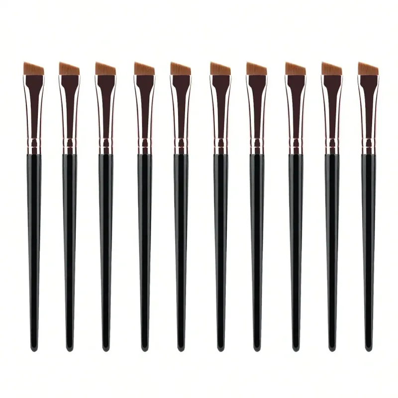 10 Stuks Schuine Wenkbrauwborstels Wenkbrauw Tint Borstel Platte Taps toelopende Wenkbrauw Concealer Borstel Oogmake-up Kwasten