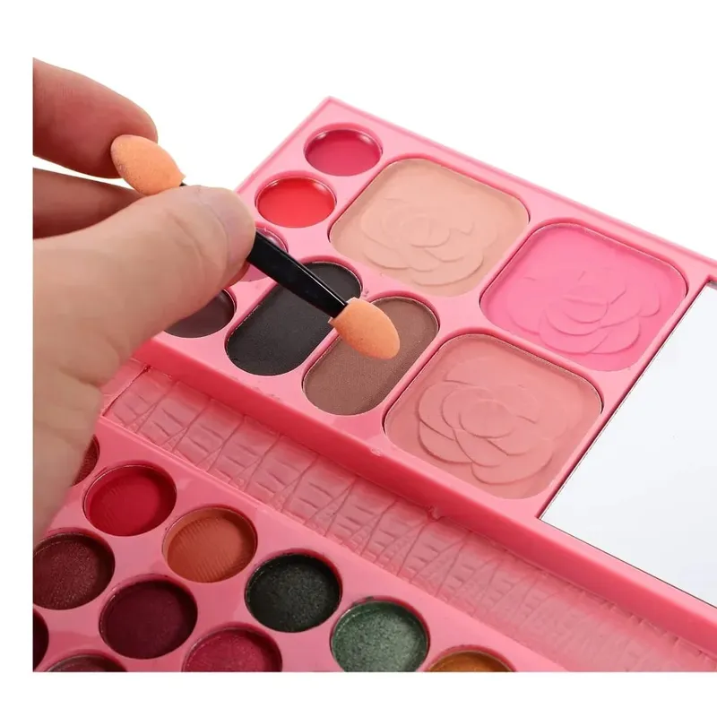 Σετ μακιγιάζ 33 χρωμάτων Eye Shadow Powder Blush Lipstick Διαρκής Καλλυντικά Μακιγιάζ με Καθρέφτη Φορητή παλέτα ταξιδιού για αρχάριους
