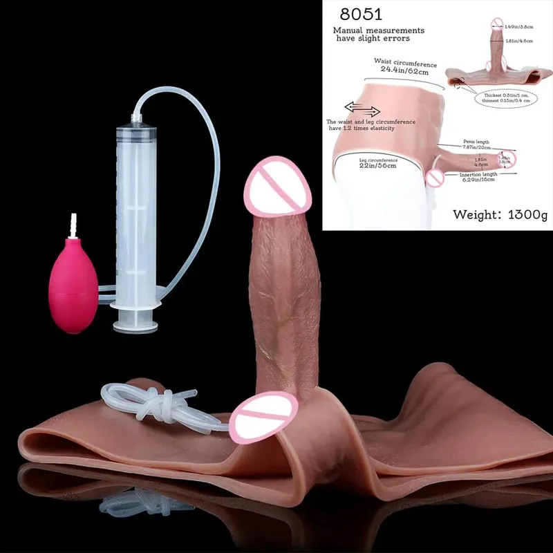 Tapón Anal de silicona, consolador para chorros, bragas con músculos abdominales, pene sólido, masturbador Anal vaginal, juguete sexual para mujer