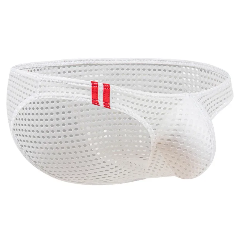 Men Briefs Summer Breathable Holes Underwear U Convex Thin Low Waist Briefs Slip Underpants Calzoncillos