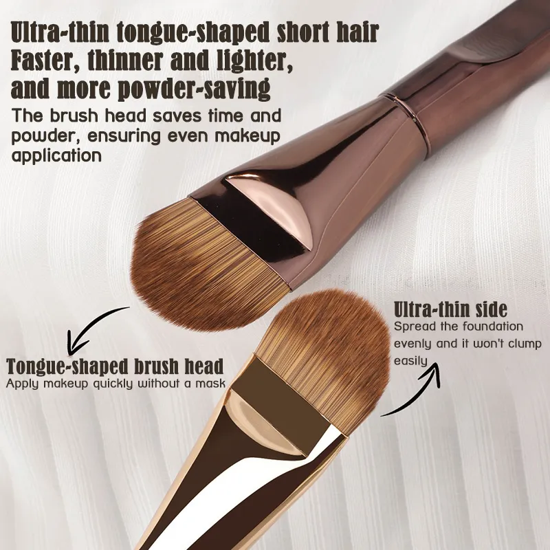 1 Buah Kuas Foundation Ultra Tipis Berbentuk Lidah Concealer Mulus Kepala Datar Alat Kecantikan Rambut Lembut Kuas Makeup Kuas Masker